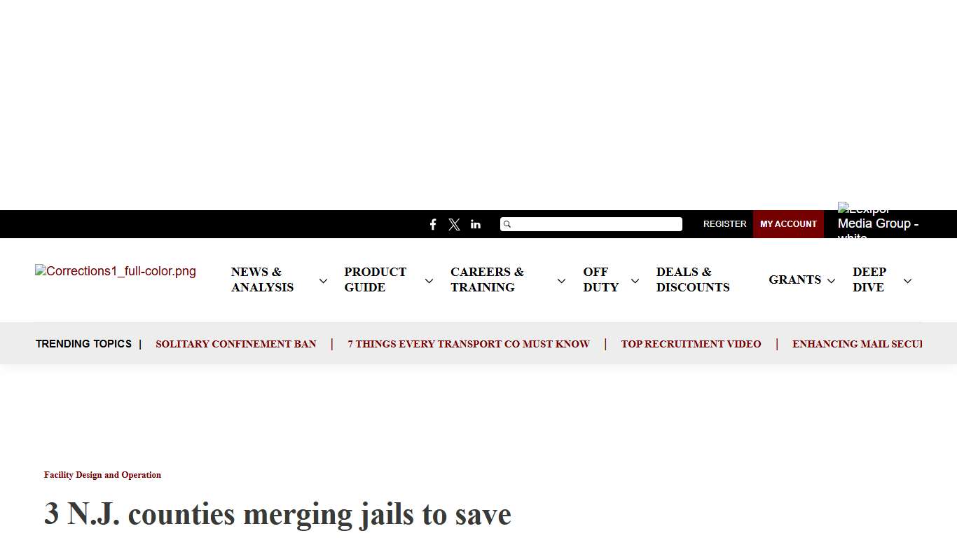 3 N.J. counties merging jails to save money
