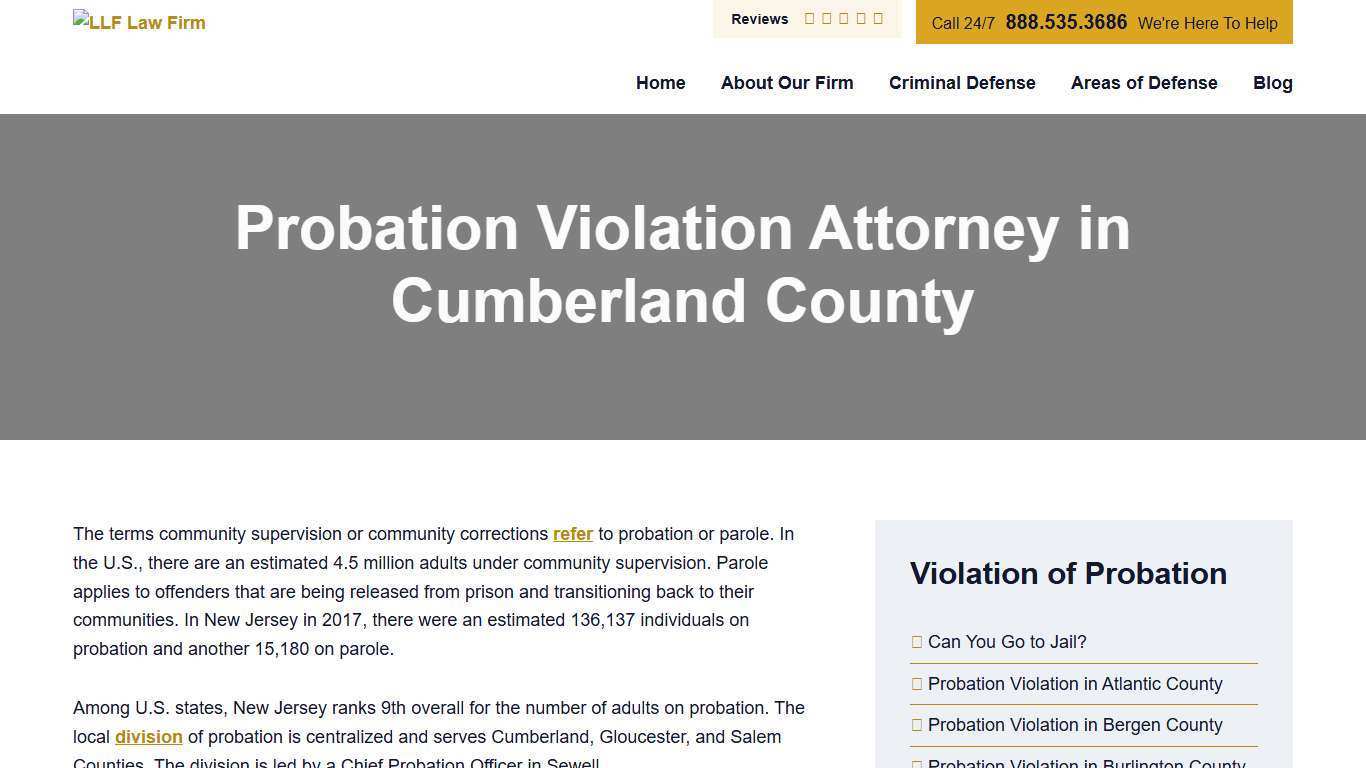 Probation Violation Attorney in Cumberland County | NJ Criminal Defense