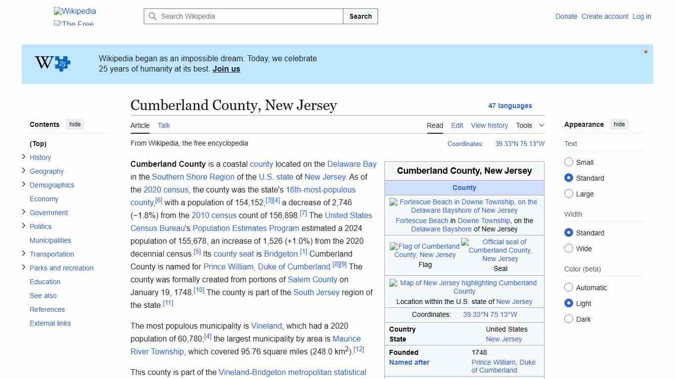 Cumberland County, New Jersey - Wikipedia
